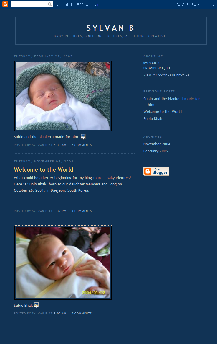 Sylvan subio pictures on her blog 2004.png